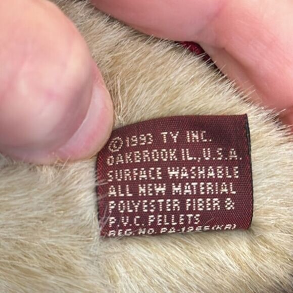 Ty Beanie Baby Attic Treasures Sidney Bunny Rabbit Jointed 1993 Plush 14” - Picture 9 of 9